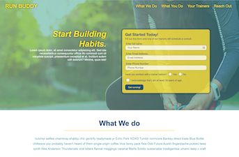 Screenshot of Run Buddy website